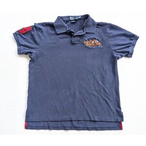 Ralph Lauren Polo Mens XL Custom Fit Triple Pony Navy‎ Blue Short Sleeve